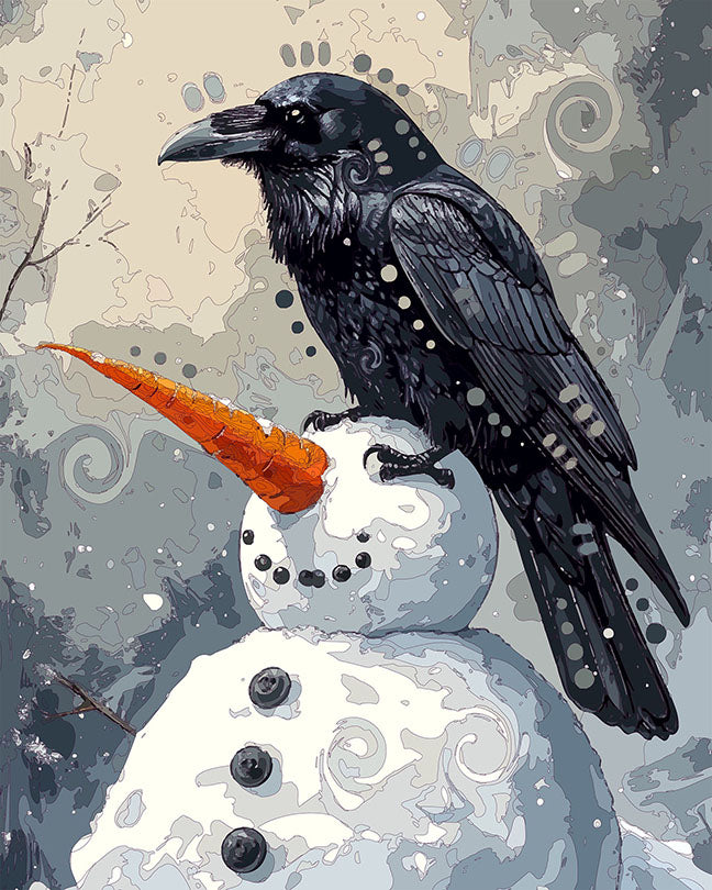 The Stillness Snowman Raven Mini Print (Ltd. Edition) (121225)