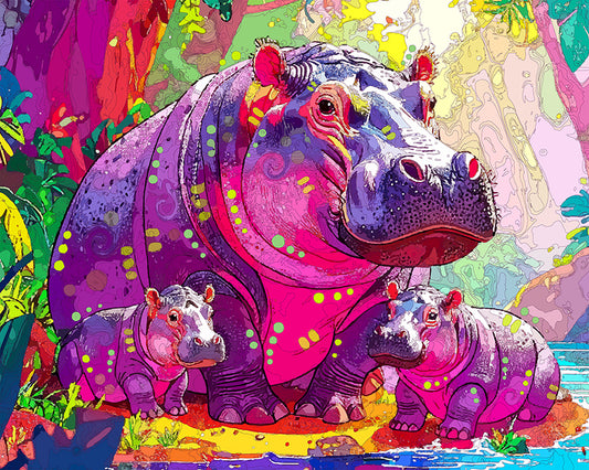 The Stranded Hippos Mini Print (Ltd. Edition) (081425)