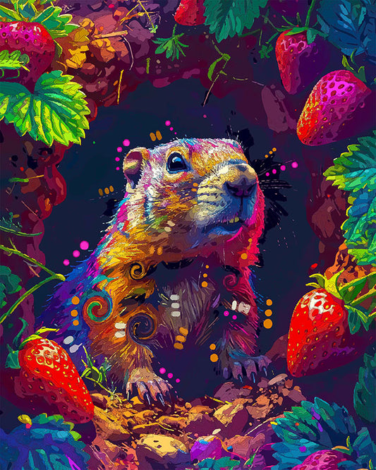 The Strawberry Gopher Mini Print (Ltd. Edition) (042726)