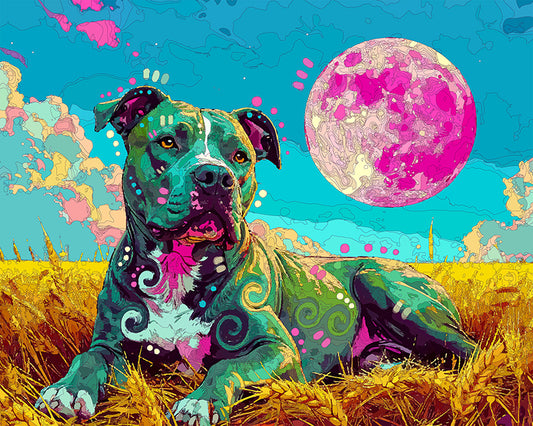 The Strawberry Moon Pittie Mini Print (Ltd. Edition) (052526)