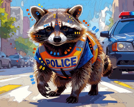 The Street Patrol Raccoon Mini Print (Ltd. Edition) (040326)