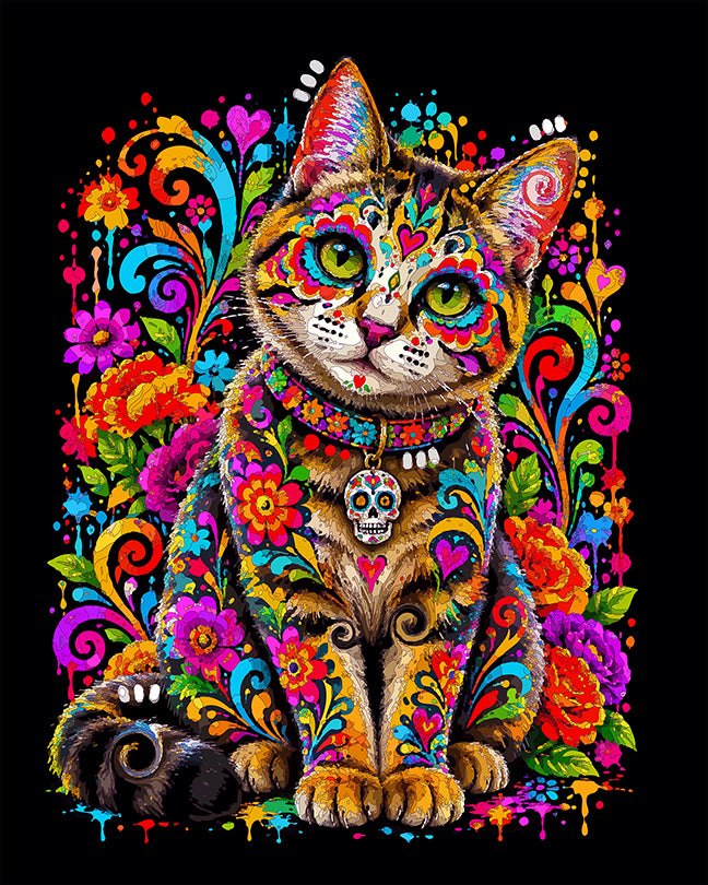 The Sugar Skull Tabby Mini Print (Ltd. Edition) (102326)