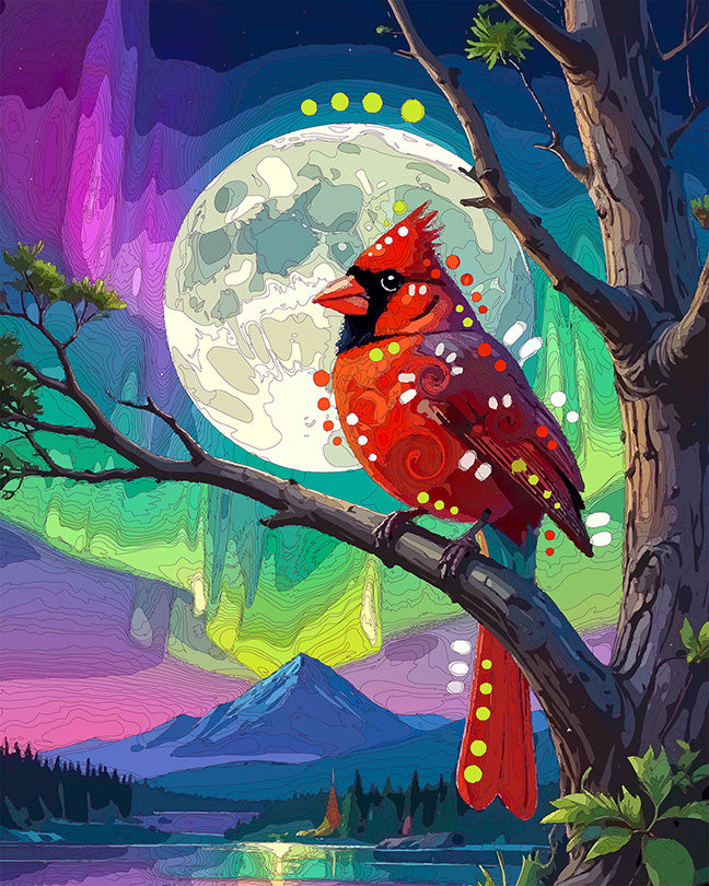 The Summer Aurora Cardinal Mini Print (Ltd. Edition) (082826)