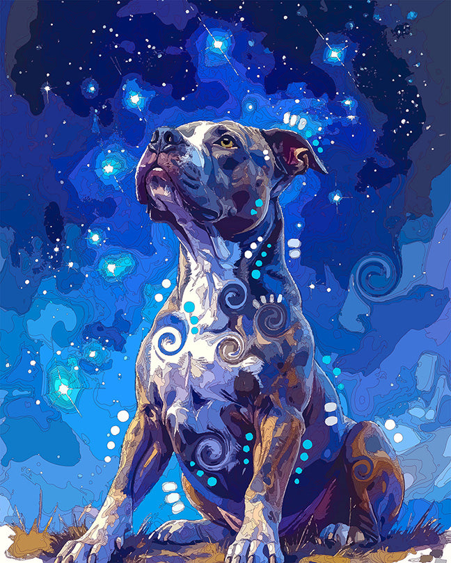 The Summer Star Cluster Pittie Mini Print (Ltd. Edition) (080626)