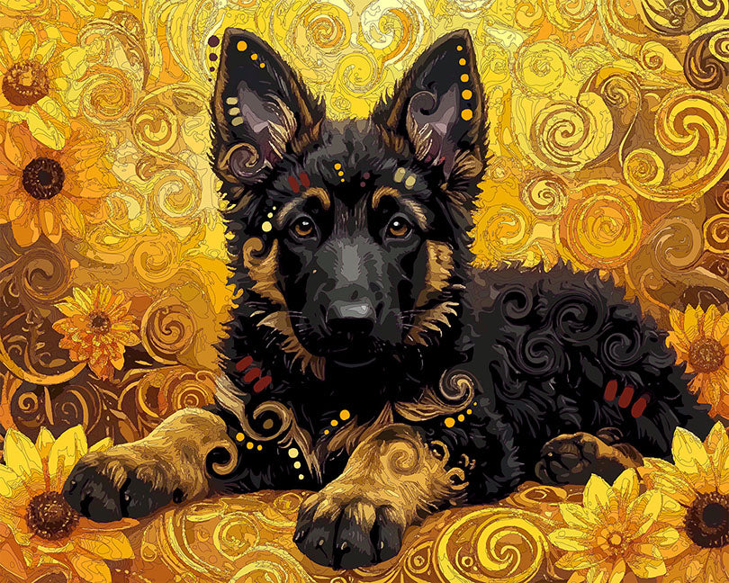 The Sun Swirl Shep Pup Mini Print (Ltd. Edition) (111825)