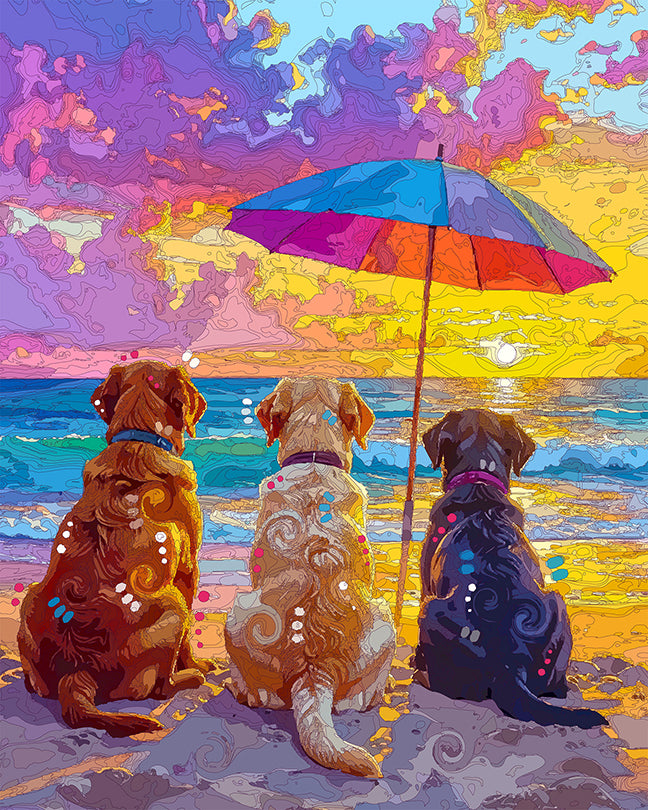 The Sunset Beach Labs Mini Print (Ltd. Edition) (070826)