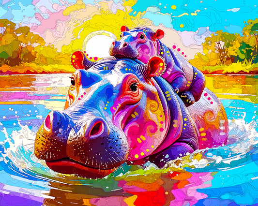 The Sunset Cruiser Hippos Mini Print (Ltd. Edition) (090825)