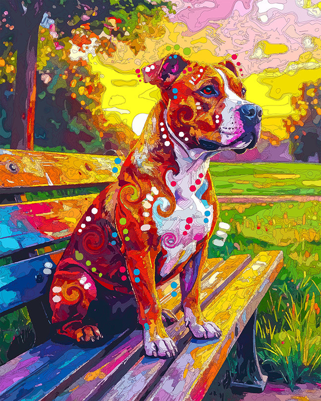 The Sunset Park Staffy Mini Print (Ltd. Edition) (091826)