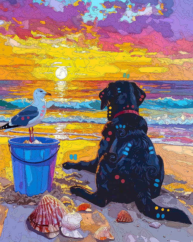 The Sunset Seagull Lab Mini Print (Ltd. Edition) (073126)