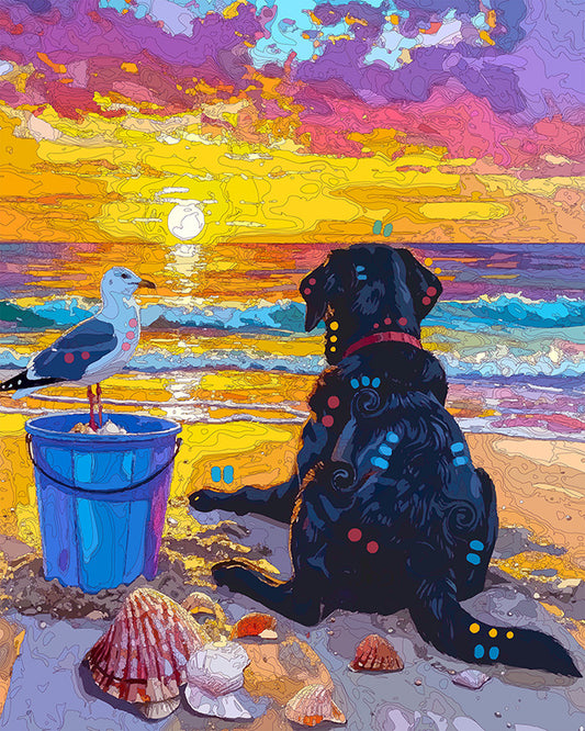 The Sunset Seagull Lab Mini Print (Ltd. Edition) (073126)