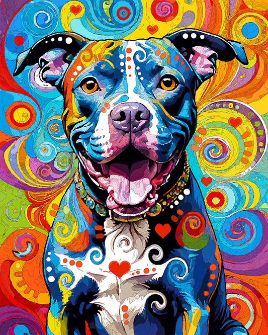The Swirling Love Pittie Mini Print (Ltd. Edition) (073025)