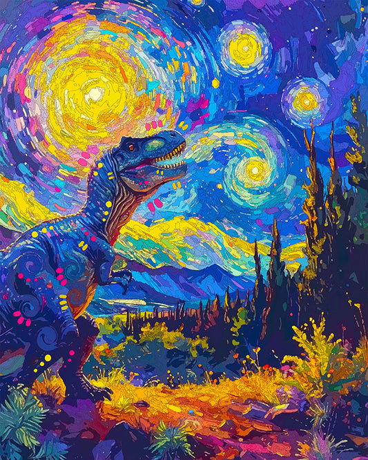 The T Rex Starry Encounter Mini Print (Ltd. Edition) (040626)