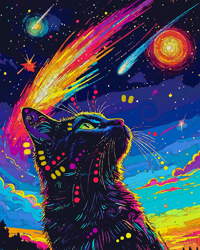 The Taurid Meteor Cat Mini Print (Ltd. Edition) (090826)