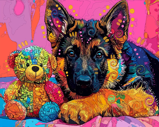 The Teddy Shep Pup Mini Print (Ltd. Edition) (122625)