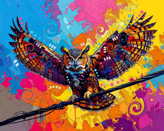 The Telephone Line Takeoff Owl Mini Print (Ltd. Edition) (020426)