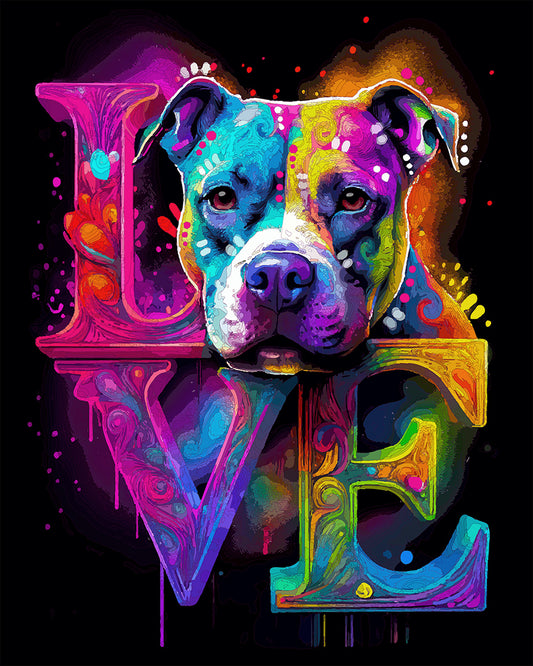 The Throwback Pittie Is Love Mini Print (Ltd. Edition) (071725)