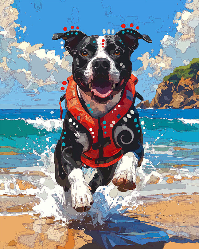 The Tide Run Pittie Mini Print (Ltd. Edition) (071526)