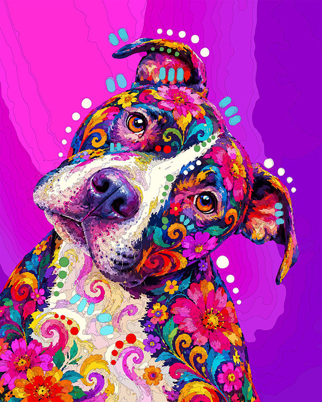 The Tilted Flower Coat Pittie Mini Print (Ltd. Edition) (102826)