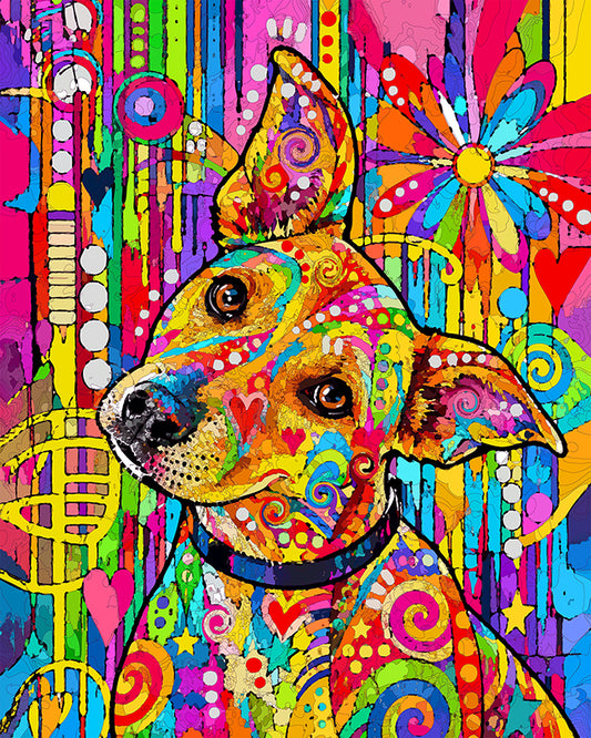 The Tilted Stained Glass Mutt Mini Print (Ltd. Edition) (101526)