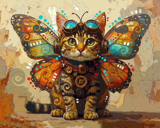 The Tiny Steampunk Butterfly Tabby Mini Print (Ltd. Edition) (051826)