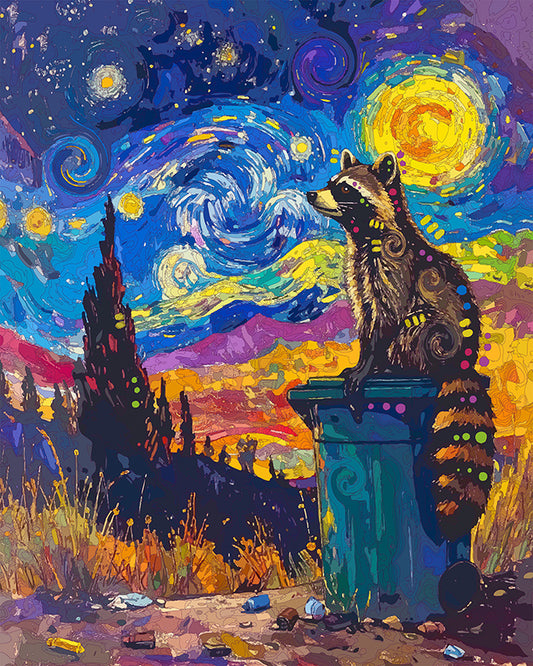 The Trash Can Starry Night Mini Print (Ltd. Edition) (021226)
