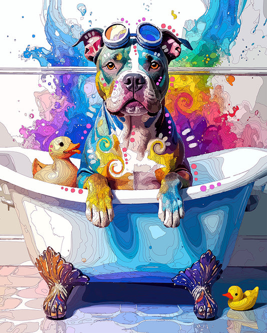 The Tub Diver Pittie Mini Print (Ltd. Edition) (110325)