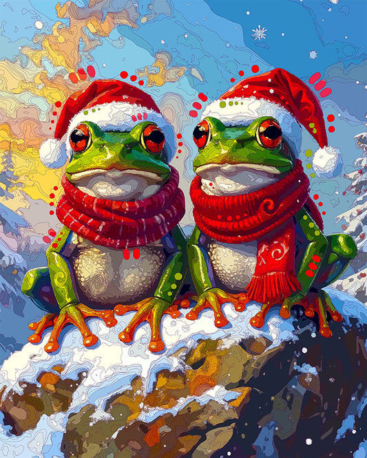 The Two Festive Frogs Mini Print (Ltd. Edition) (122225)