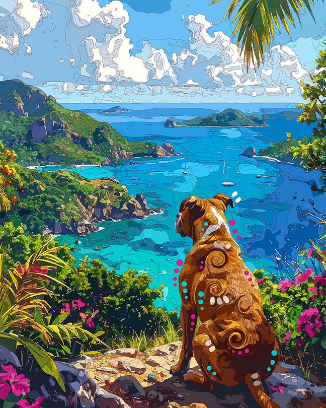 The U.S. Virgin Islands View Pittie Mini Print (Ltd. Edition) (082626)