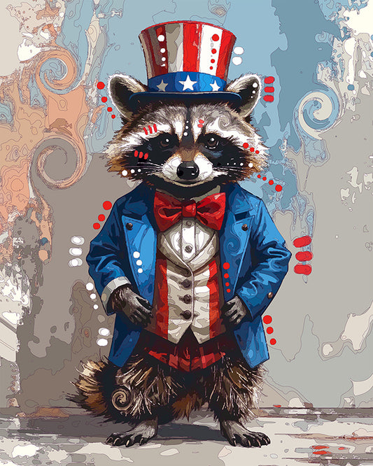 The Uncle Sam Raccoon Mini Print (Ltd. Edition) (052626)