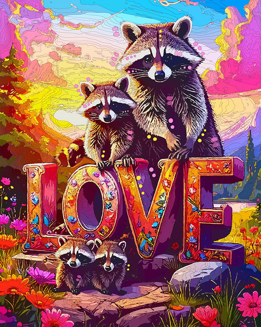 The Up On Love Raccoons Mini Print (Ltd. Edition) (072325)