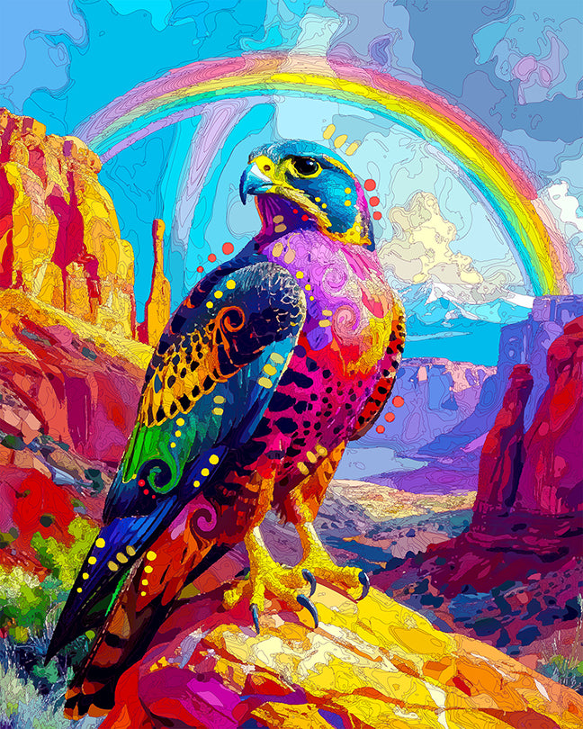 The Utah Rainbow Falcon Mini Print (Ltd. Edition) (082825)