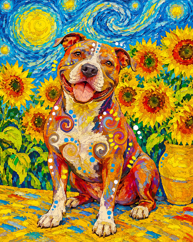 The Van Gogh Muse Pittie Mini Print (Ltd. Edition) (100626)