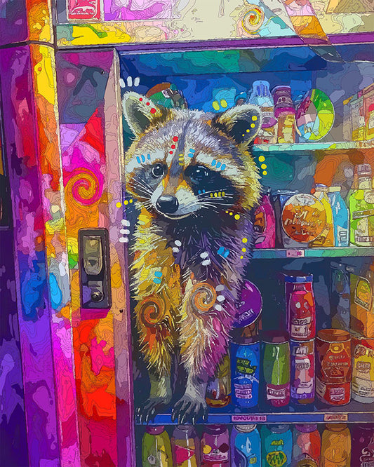 The Vending Machine Raccoon Mini Print (Ltd. Edition) (050426)
