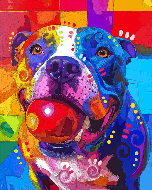 The Vibrant Fetch Pittie Mini Print (Ltd. Edition) (032726)