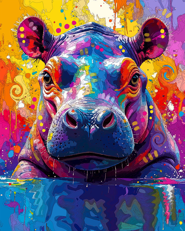 The Vibrant Hippo Mini Print (Ltd. Edition) (081925)