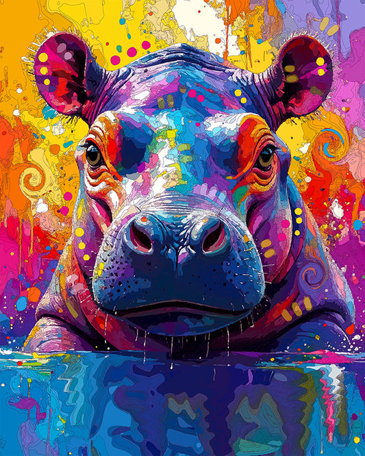 The Vibrant Hippo Mini Print (Ltd. Edition) (081925)