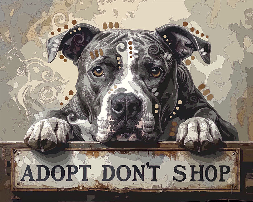 The Vintage Adopt Pittie Mini Print (Ltd. Edition) (111425)