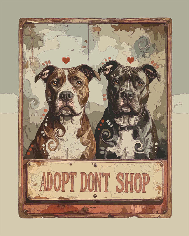 The Vintage Sign Pitties Mini Print (Ltd. Edition) (121725)