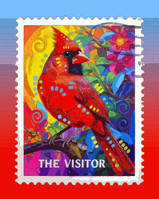 The Visitor Cardinal Stamp Mini Print (Ltd. Edition) (042426)