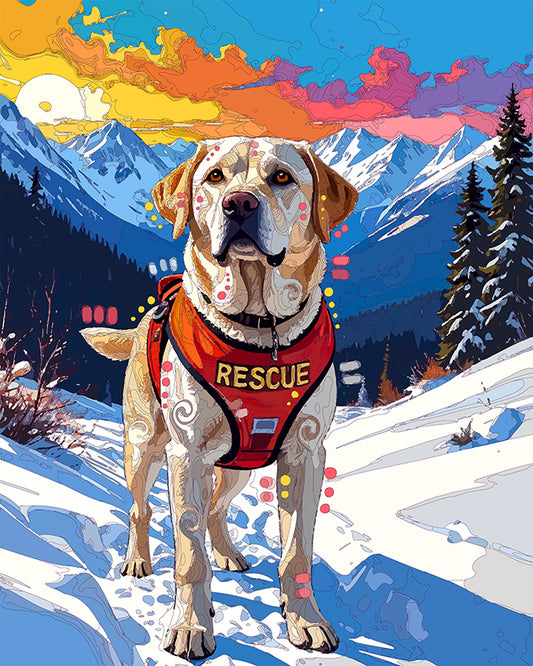 The Waiting Snow Rescue Lab Mini Print (Ltd. Edition) (122325)