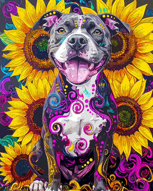 The Wall Of Sunflower Pittie Mini Print (Ltd. Edition) (100725)