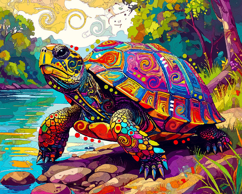 The Wandering River Turtle Mini Print (Ltd. Edition) (120225)