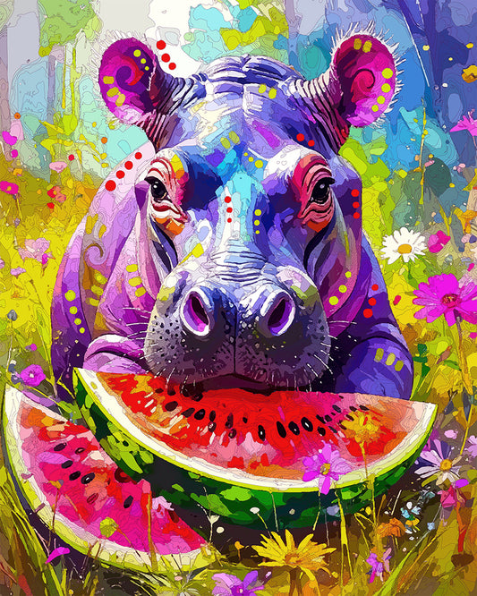 The Watermelon Hippo Mini Print (Ltd. Edition) (071725)