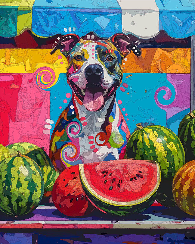 The Watermelon Sale Pittie Mini Print (Ltd. Edition) (050426)