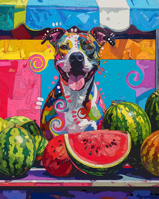 The Watermelon Sale Pittie Mini Print (Ltd. Edition) (050426)