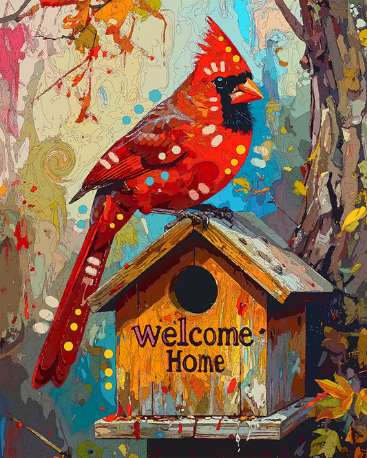 The Welcome Home House Cardinal Mini Print (Ltd. Edition) (050426)