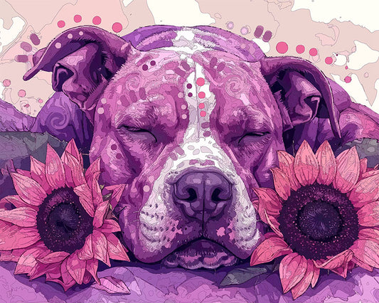 The Well Rested Sunflower Pittie Mini Print (Ltd. Edition) (021726)
