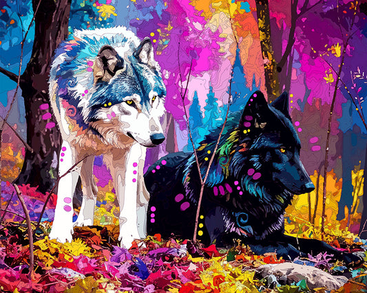 The White And Black Wolves Mini Print (Ltd. Edition) (072925)