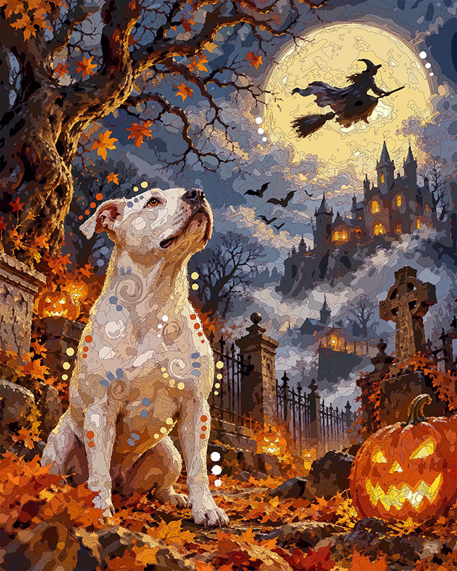 The White Pittie Witch Hunt Mini Print (Ltd. Edition) (092826)