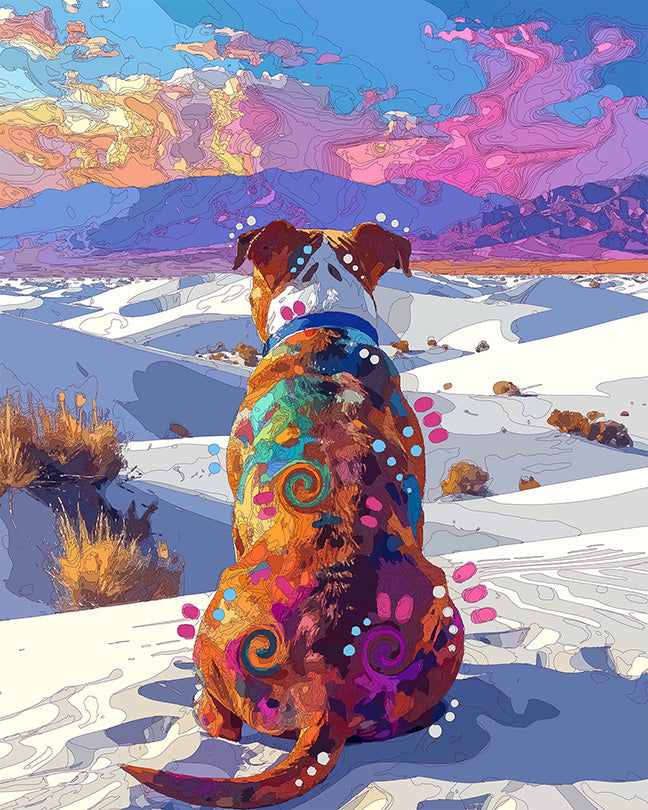 The White Sands View Pittie Mini Print (Ltd. Edition) (080426)